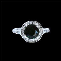 1.74CT NATURAL TSAVORITE 14K WHITE GOLD RING