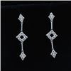 Image 1 : 18K White Gold And Diamond Dangling Earring Round Shape Diamond-1.13ct Weight-3.86grams