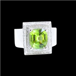 3.80CT NATURAL BURMA PERIDOT 14K W/G RING