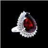 Image 5 : 21.23CT NATURAL MALAYA GARNET 14K WHITE GOLD RING