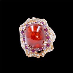 20.50CT NATURAL MALAYA GARNET 14K R/G RING