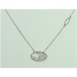 14K WHITE GOLD PENDANT WITH CHAIN 2.48g/Diamond 0.16ct
