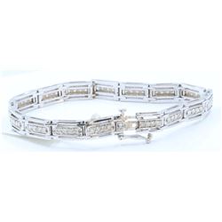 14K WHITE GOLD DIAMOND BRACELET :19.60 GRAMS/DIAMOND:1.74CT