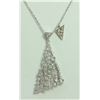 Image 1 : 14K WHITE GOLD PENDANT WITH CHAIN 3.82g/Diamond 0.55ct