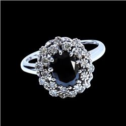 1.24CT TREATED BLACK DIAMOND 14K WHITE GOLD RING