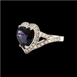 4.41CT NATURAL BURMA BLUE SPINEL 14K WHITE GOLD RING