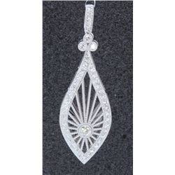 18K WHITE GOLD DIAMOND PENDANT:5.20 GRAMS/DIAMOND:1.08CT/#R8007