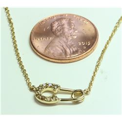 14K YELLOW GOLD PENDANT WITH CHAIN 2.4g/Fancy Dia 0.11ct