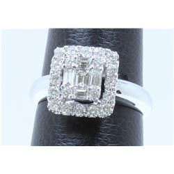 18K WHITE GOLD  DIAMOND RING:72.60 GRAMS/DIAMOND:0.87CT