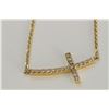 Image 2 : 14K YELLOW GOLD CROSS PENDANT WITH CHAIN :2.53g/Diamond:0.19ct