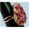 Image 3 : 14K ROSE GOLD RING 11.12GRAM DIAMOND 0.81CT RUBY 7.10CT