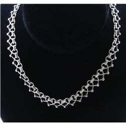 18K White Gold Necklace/Diamond- 1.55ct/Gold- 47.64 Grams