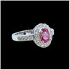 Image 2 : 1.26CT NATURAL CEYLONE PADPARADSCHA SAPPHIRE 14K WHITE GOLD RING