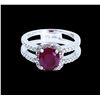Image 1 : 2.22CT NATURAL RUBY 14K WHITE GOLD RING