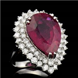 15.18ct NATURAL RUBELLITE 14K WHITE GOLD RING