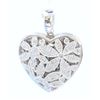 Image 1 : 14K WHITE GOLD DIAMOND HEART LOCKET PENDANT:8 GRAMS/DIAMOND:0.65CT