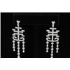 Image 5 : 18K White Gold And Diamond Dangling Earring Round Shape Diamond-1.40ct Weight-12.45 Grams