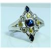 Image 1 : 14K WHITE GOLD RING 6.70GRAM / SAPPHIRES 1.3CT