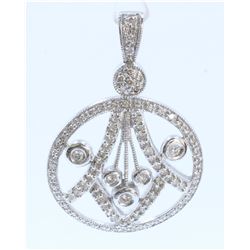 14K WHITE GOLD DIAMOND PENDANT:4.99 GRAMS/DIAMOND:0.72CT