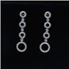 Image 1 : 18k White Gold And Diamond Dangling Earring Round Shape Diamond- 1.37ct Weight- 6 Grams