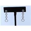 Image 2 : 18k White Gold And Diamond Dangling Earring Round Shape Diamond- 1.37ct Weight- 6 Grams