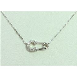 14K WHITE GOLD PENDANT WITH CHAIN 1.61g/Diamond 0.11ct