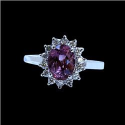 2.43CT NATURAL COLOR CHANGE GARNET 14K WHITE GOLD RING