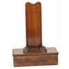 Image 1 : A William IV mahogany plate stand, the upright on a rectangular base with beaded mouldings, 17.5...