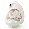 Image 1 : A large cameo shell, one side carved in relief with a large family of Italian peasants in a cart....
