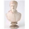 Image 1 : An Italian late 19th century alabaster bust of Dante, set on a waisted socle,...