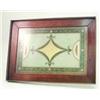 Image 1 : A 1920's mahogany and beadwork tray, rectangular with brass gallery inset with an Adam design in...