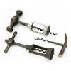 Image 1 : Three 19th century corkscrews, comprising The Challenge, a steel mechanical corkscrew, Hercule, a...