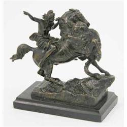 After Karl Kiss, a late 19th century German bronze group of an Amazon being attacked by a Tiger,...