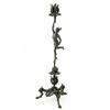 Image 1 : A late 19th century bronze figural candlestick lamp cast as Mercury, the God balanced on classica...