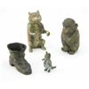 Image 1 : Four early 20th century small novelty bronze items, including an Austrian cold-painted monkey, an...