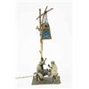 Image 1 : A cold-painted Austrian bronze group of two Arabs by Franz Bergman, seated playing chess at a tab...