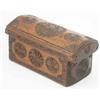 Image 1 : A chip-carved rectangular oak love box, Welsh or Friesland, the domed sliding cover and sides car...
