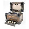 Image 1 : A mid 19th century Coromandel work box with unusual mechanical operation, rectangular with rounde...