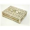 Image 1 : A Russian pierced bone and gilt wood casket decorated with a huntsman, masks and foliage, 8.5 ins...