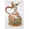 Image 1 : A Zsolnay Pecs double-walled earthenware ewer, painted with foliage and pierced with scrolls, pri...