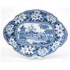 Image 1 : A Rogers & Son Elephant pattern serving dish, of lobed oval form, printed in blue, impressed mark...