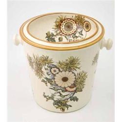 A George Jones creamware bedroom pail, printed and enamelled with Overton pattern, PODR 1883, 11....
