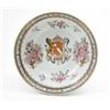 Image 1 : A 19th century Samson armorial fruit bowl, painted with crest and flower sprays in bright enamels...
