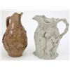 Image 1 : An early Victorian stoneware Bacchus jug, moulded with figures and grape vines in bold relief, 9i...