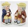 Image 1 : A Victorian earthenware toby jug, brown jacket and yellow tricorn, 9.5ins (cracked) and another,...
