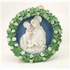Image 1 : A 19th century Cantagali tin-glazed earthenware tondo, moulded and painted with The Madonna and C...