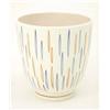 Image 1 : A Poole pottery jardiniere, painted with diamond devices in blue and red, pattern X/PV, 7.5ins hi...
