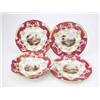 Image 1 : A Coalport bone china comport, painted with a landscape vignette, against a gilded and pierced cl...