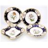 Image 1 : A good early Victorian bone china dessert service, comprising a circular comport, pair of square...