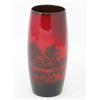 Image 1 : A Royal Doulton flambé vase, of elongated barrel form with printed view of a thatched roof cottag...